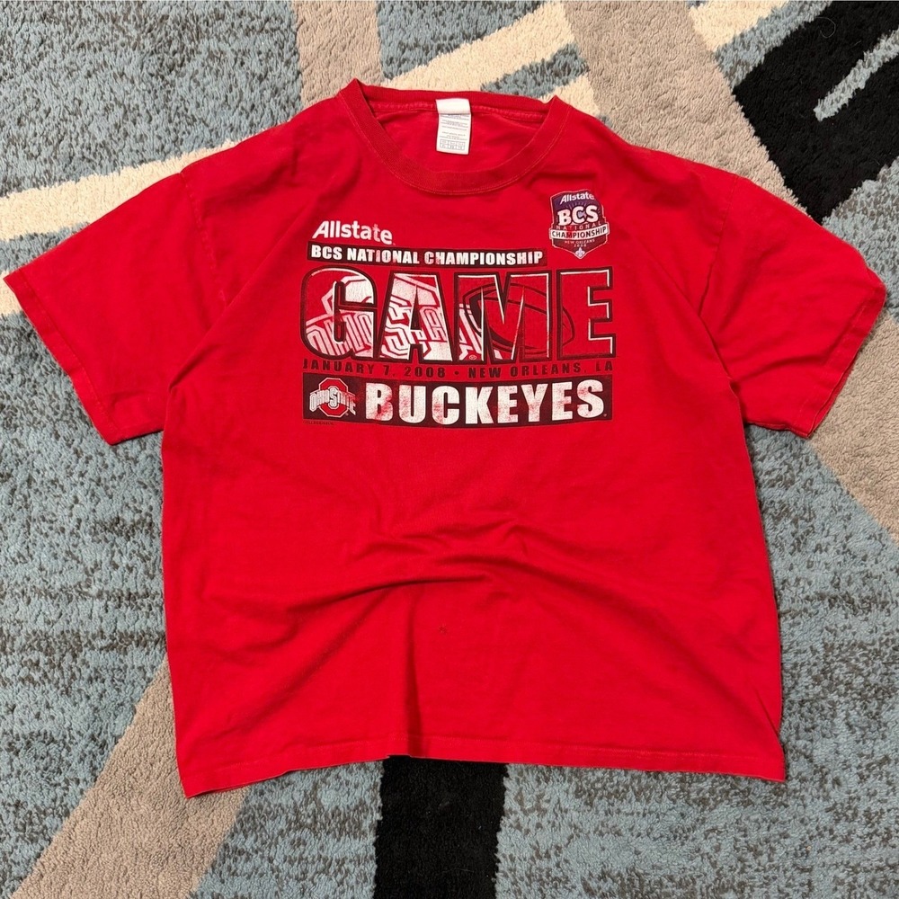 Delta Ohio State Buckeyes 2008 BCS National Championship Game T-Shirt‎ Red XL